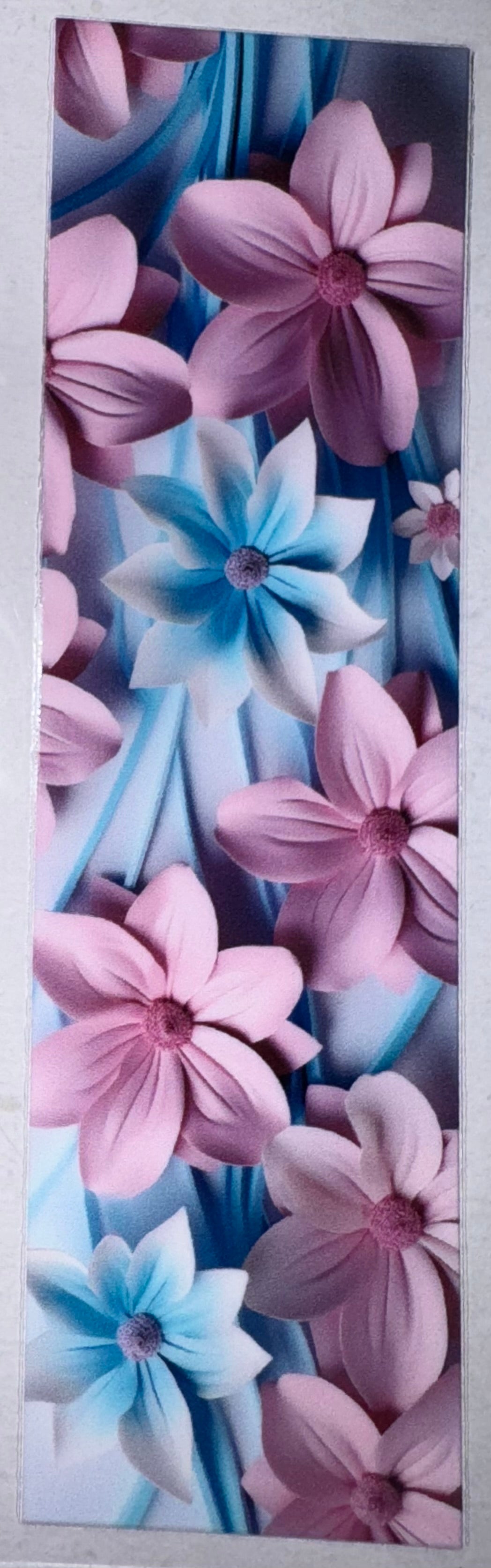 Pink And Blue Floral UV DTF Pen Wrap