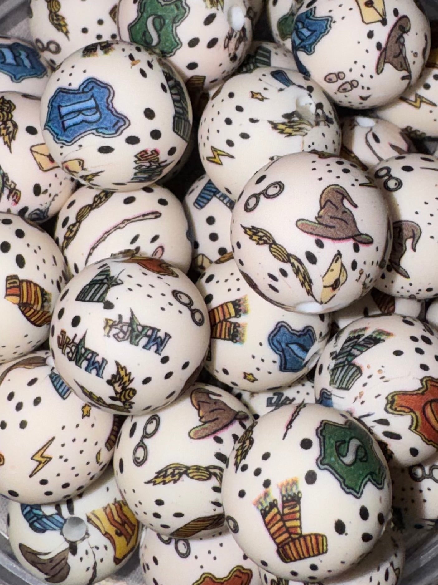 HP Wizard Silicone Printed Beads