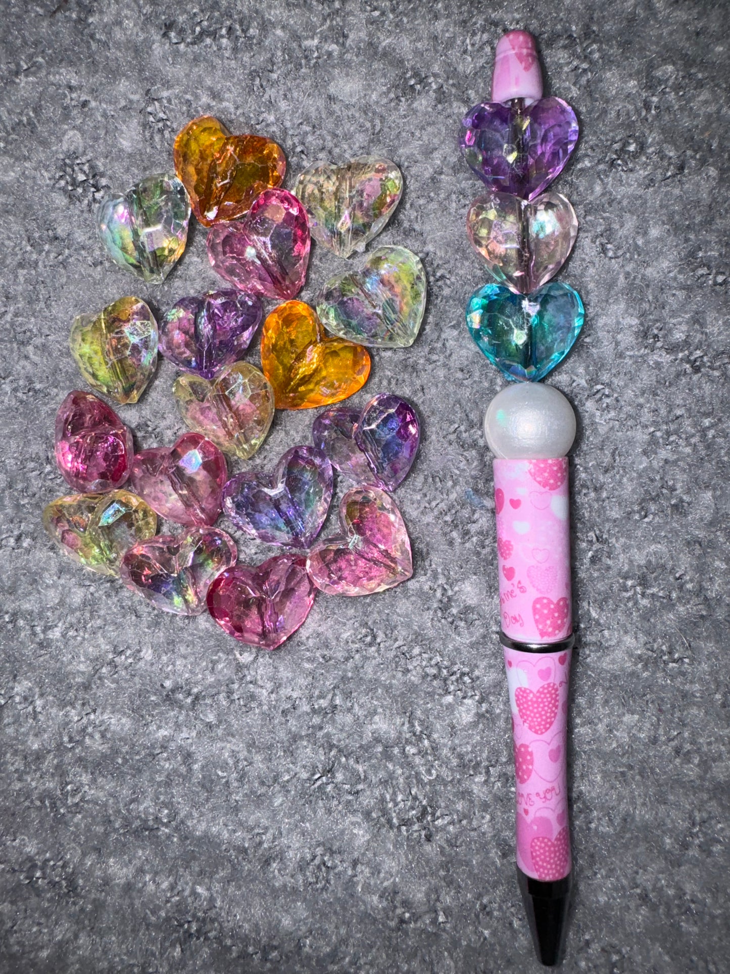 Acrylic Iridescent Hearts