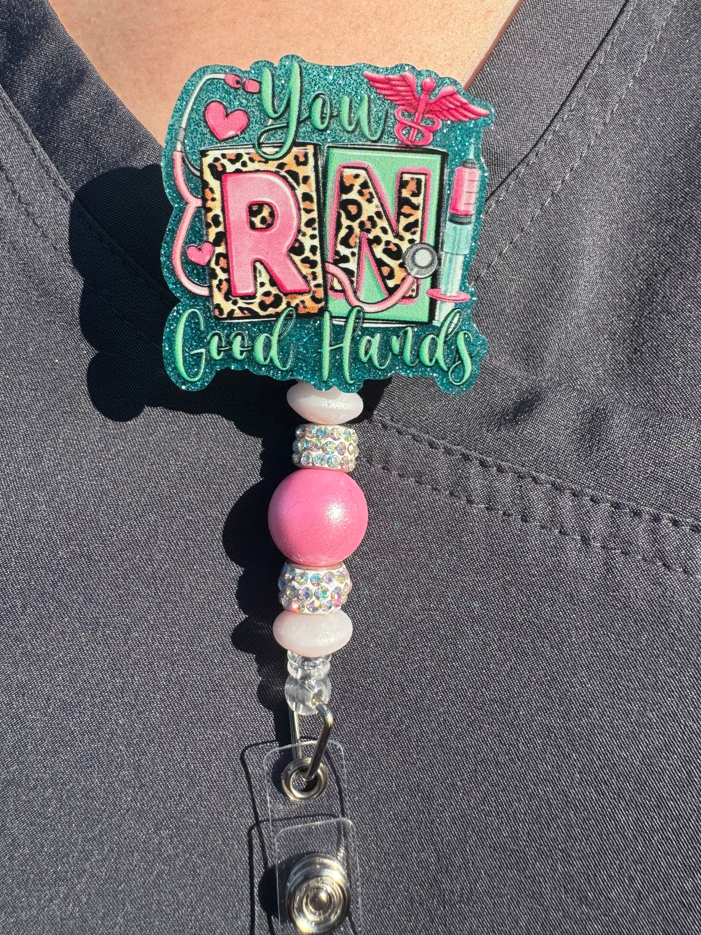 You RN Good Hands Badge Reel