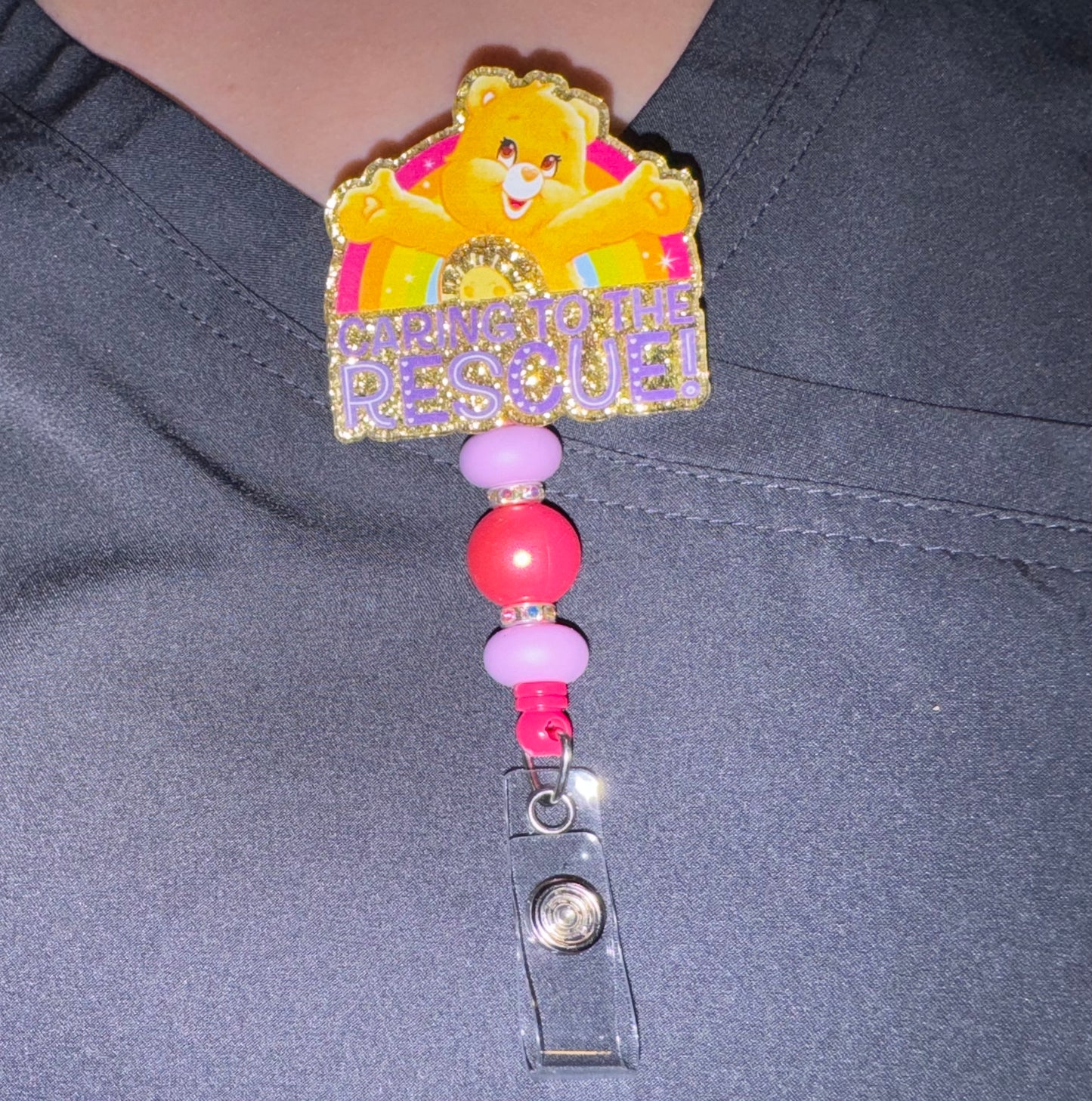 Caring Bear To The Rescue Badge Reel