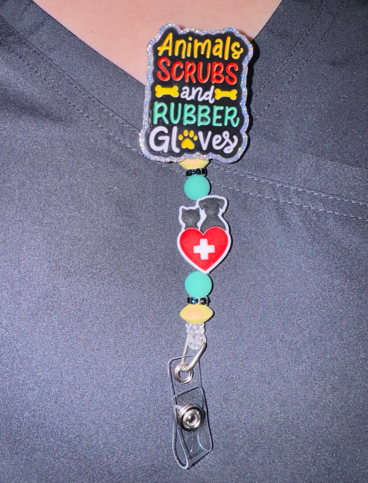 Animals Scrubs And Rubber Gloves Badge Reels