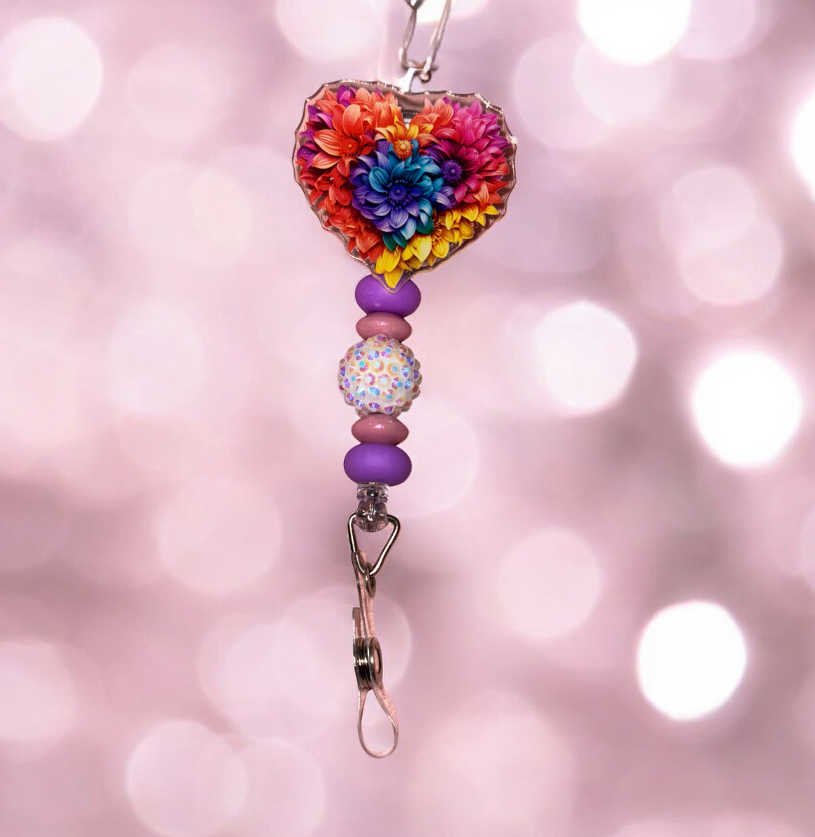 Floral Heart Badge Reel