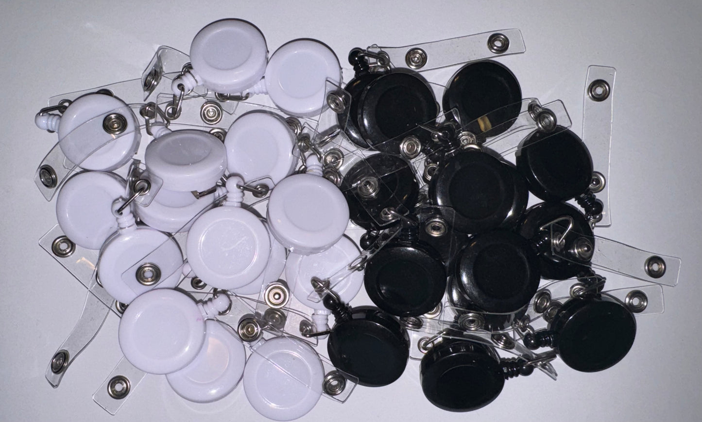 White & Black Badge Reel Blanks