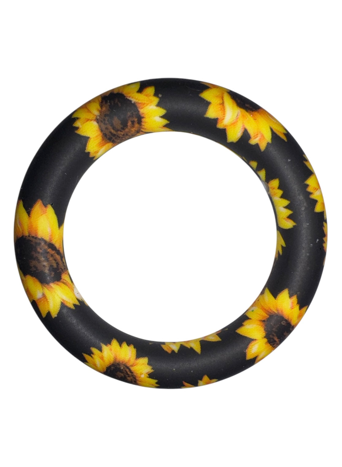 Black Sunflower 65mm Silicone Ring