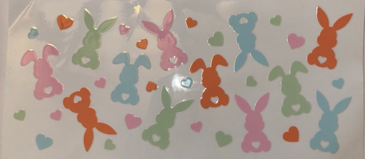 Easter Bunny Hearts UV DTF Wraps