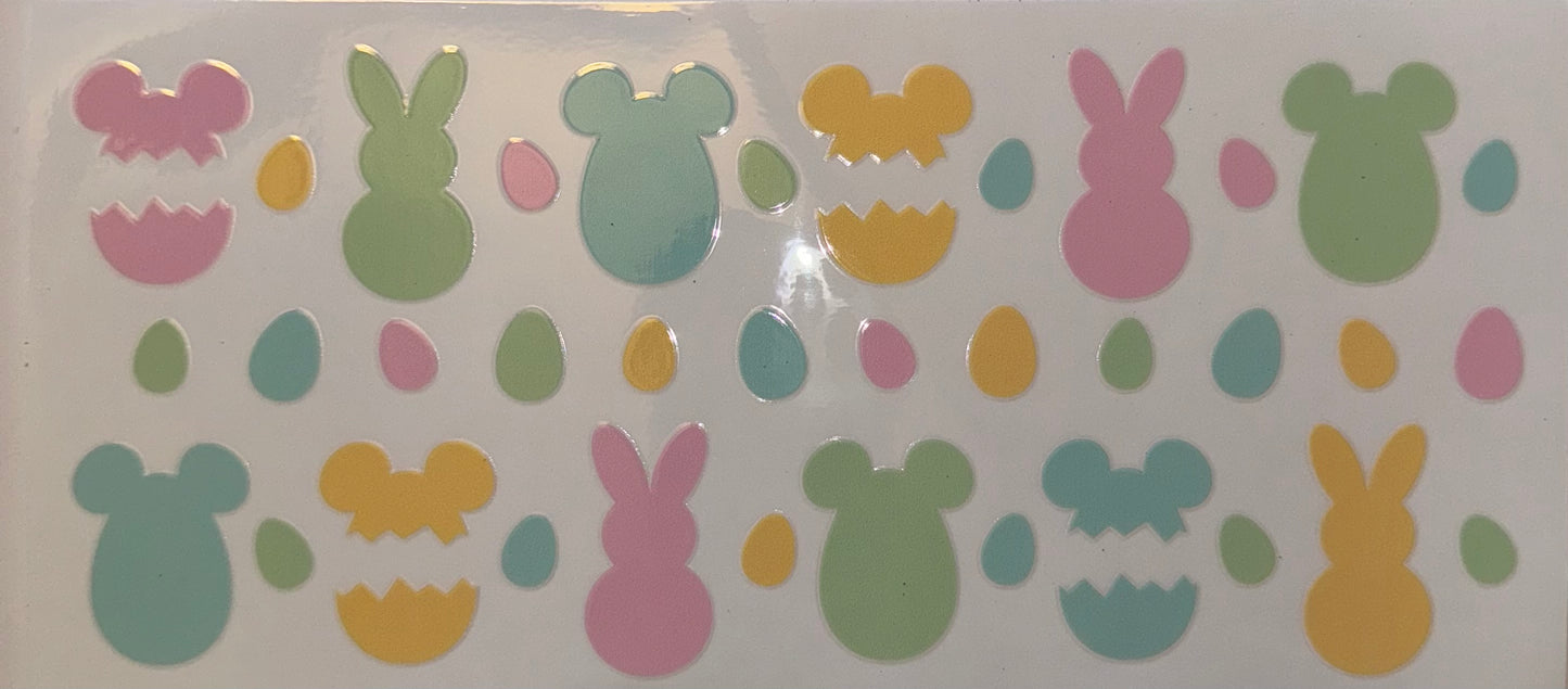 Mr. Mouse Easter Eggs And Bunnies UV DTF Wraps