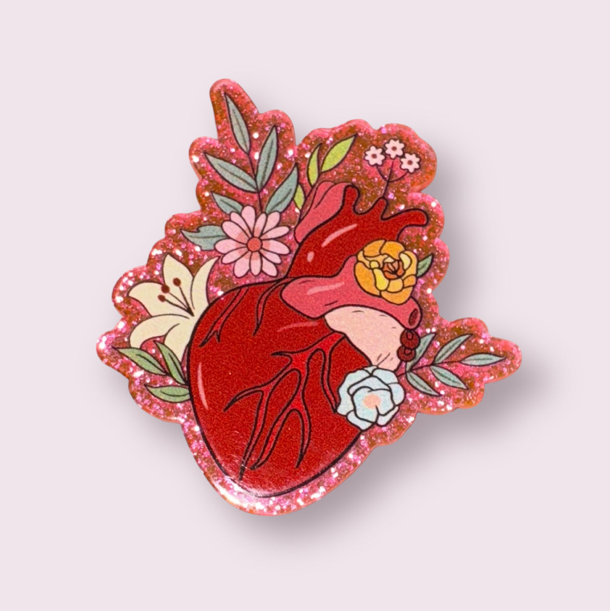 Floral Heart Acrylic Flatback