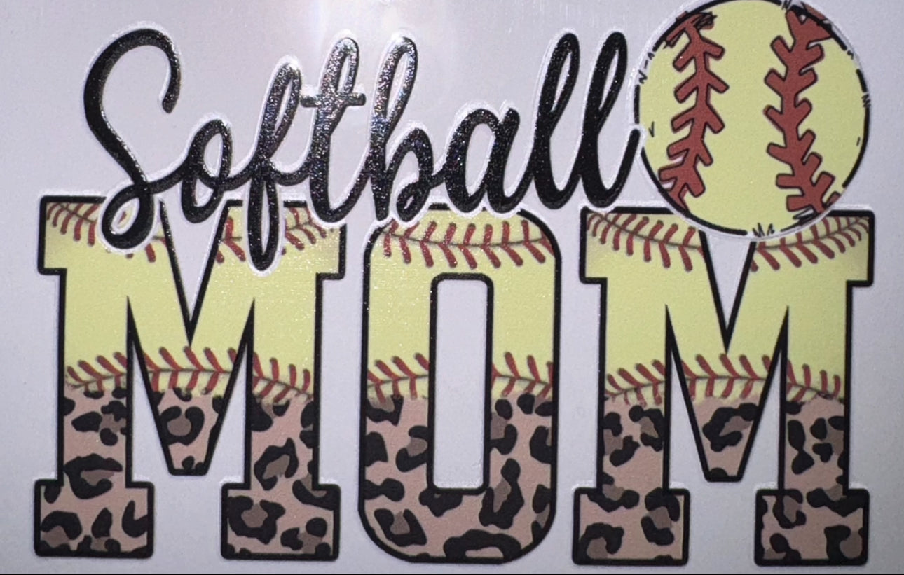 Softball Mom UV DTF Decal