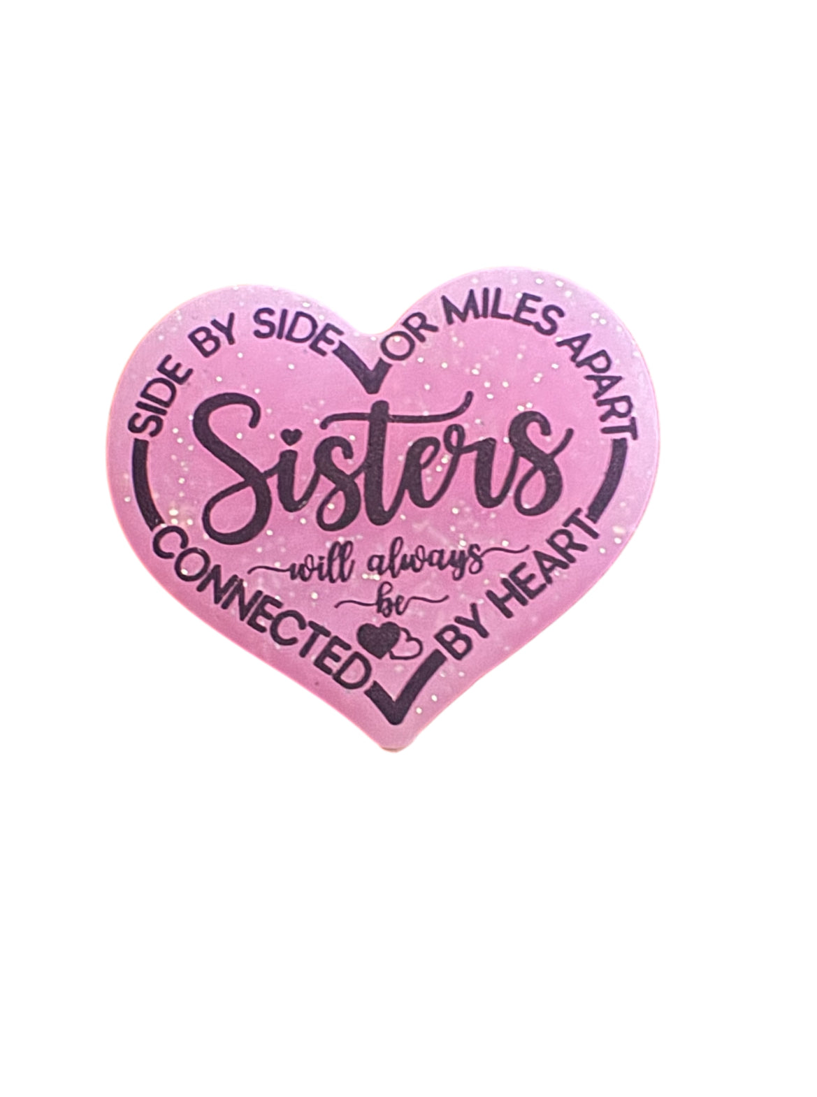 Pink Glitter Sisters Silicone Focal