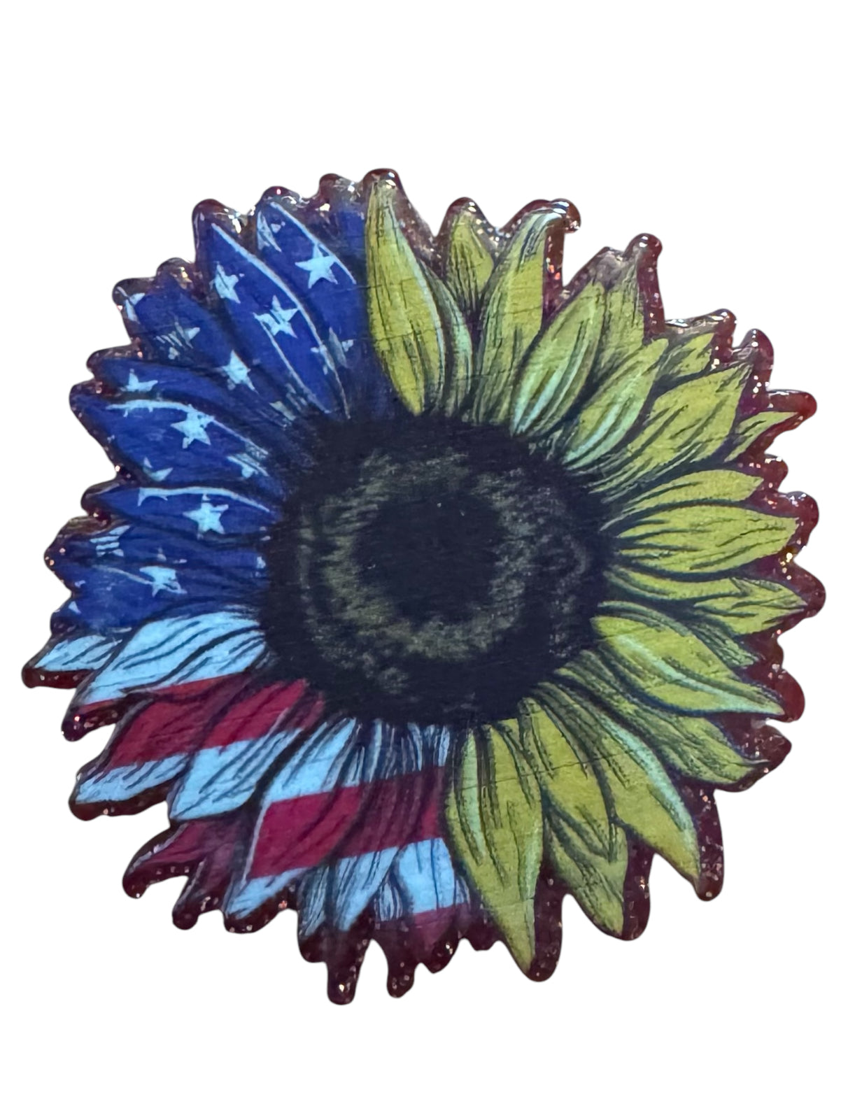 Patriotic Sunflower Acrylic Flatback