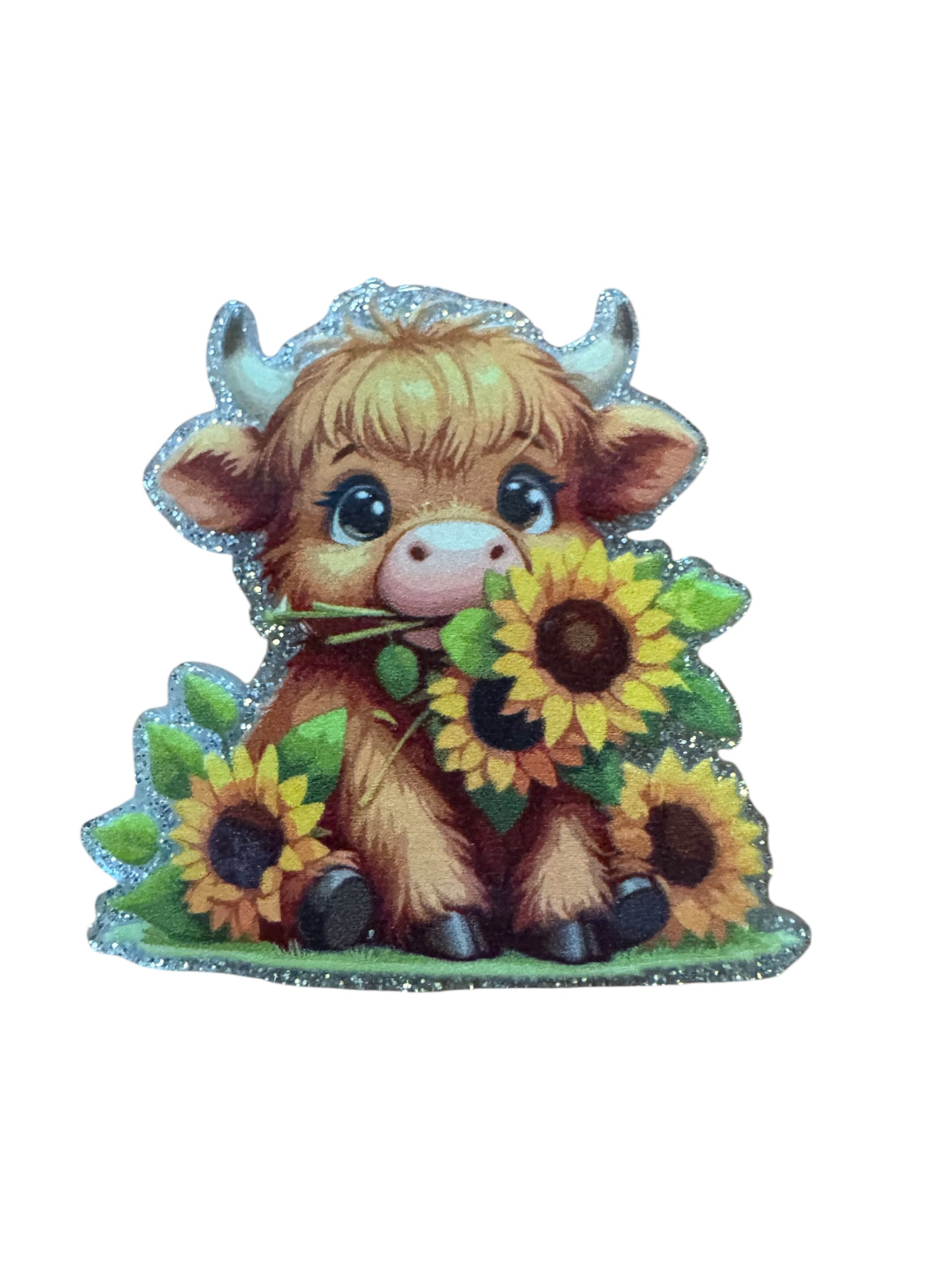 Sunflower Cow Acrylic Flatback