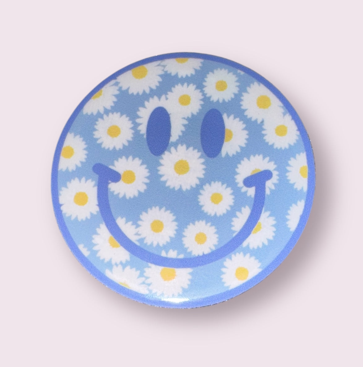 Blue Daisy Smiley Face Acrylic Flatback
