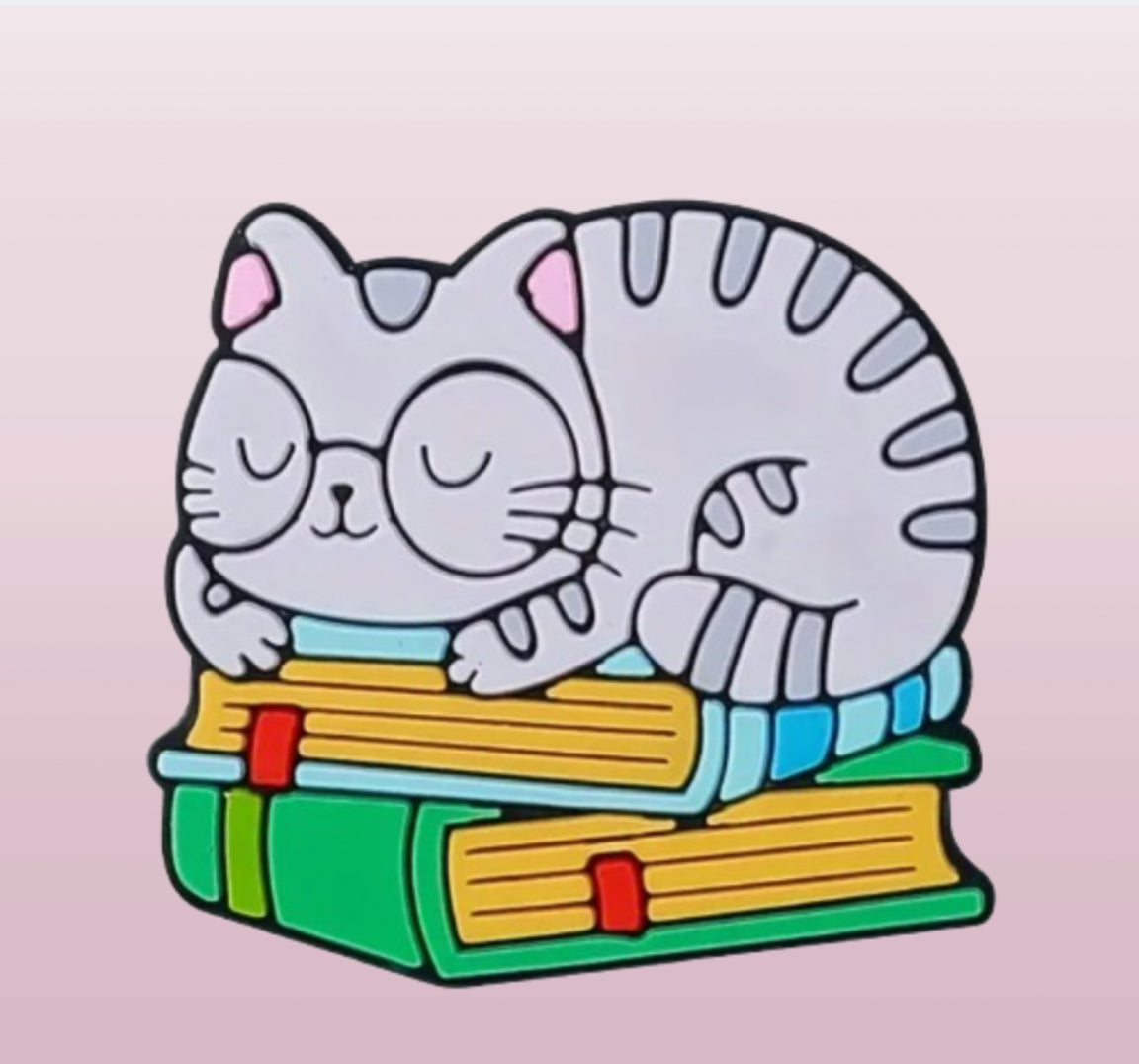 Cat On Books Focal