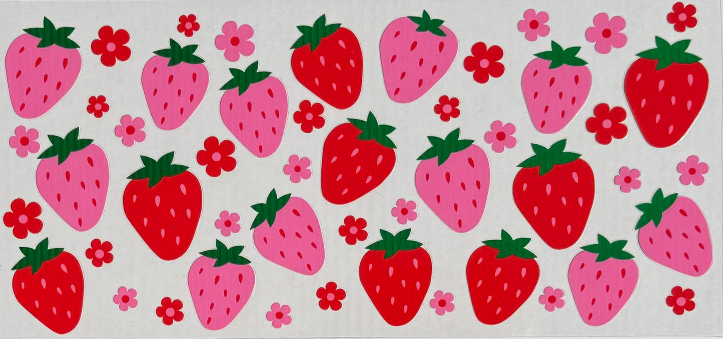 Strawberry UV DTF Cup Wrap