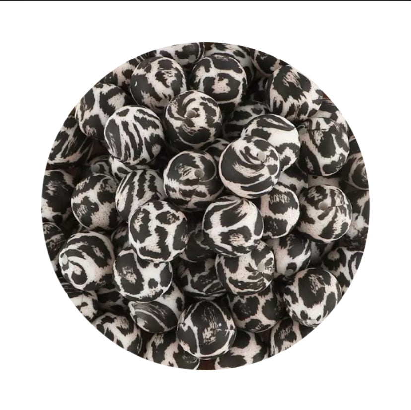 Leopard Print Silicone Beads