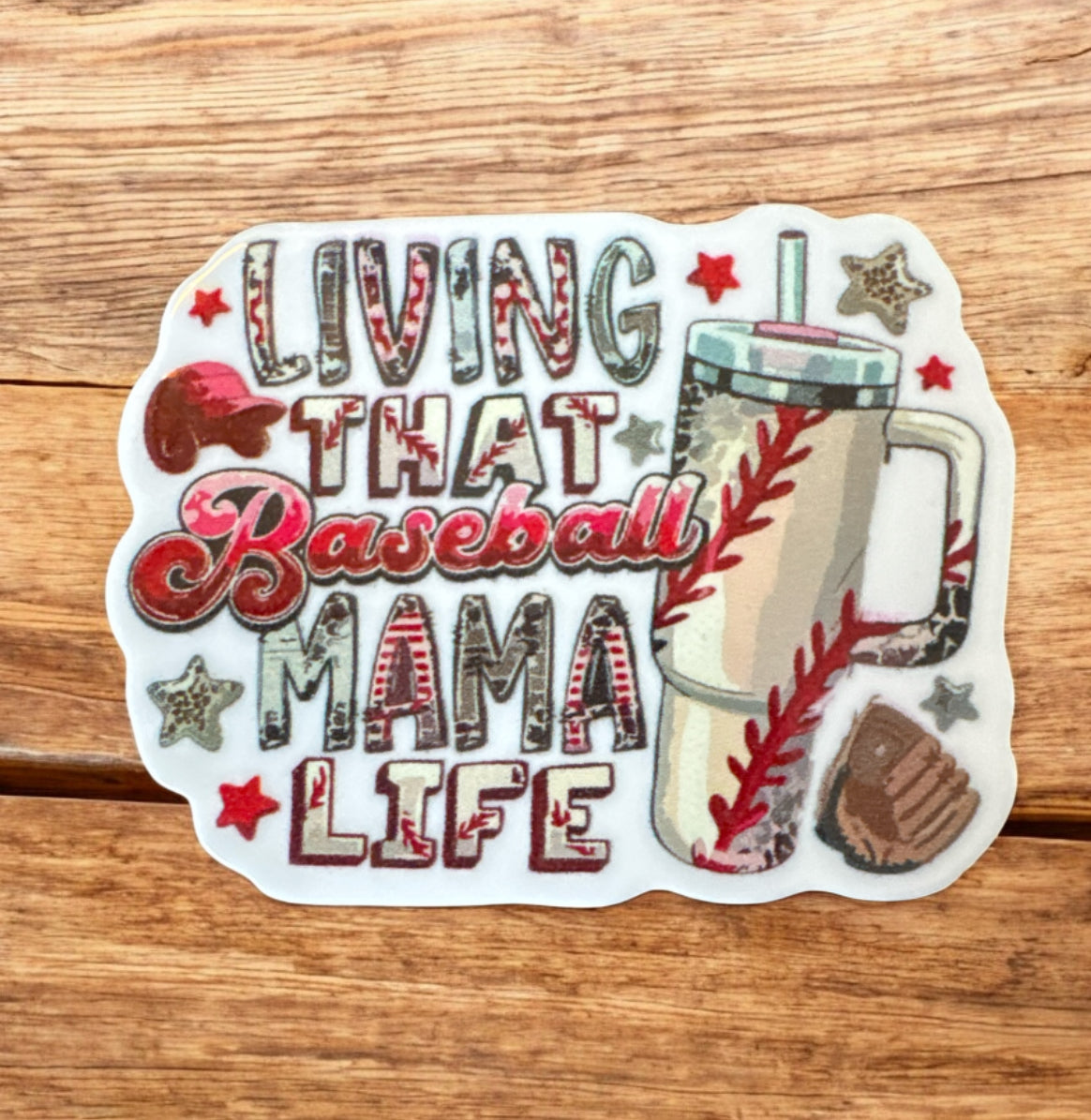 Living That Baseball Mama Life Acrylic Flatbacks