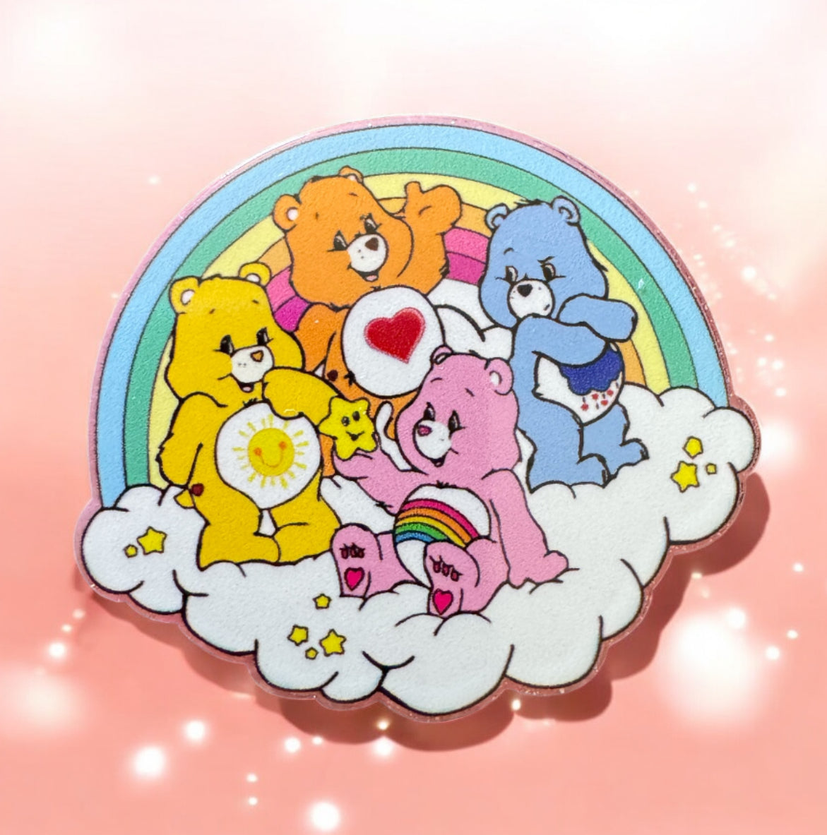 Caring Bears Rainbow Acrylic Flatback