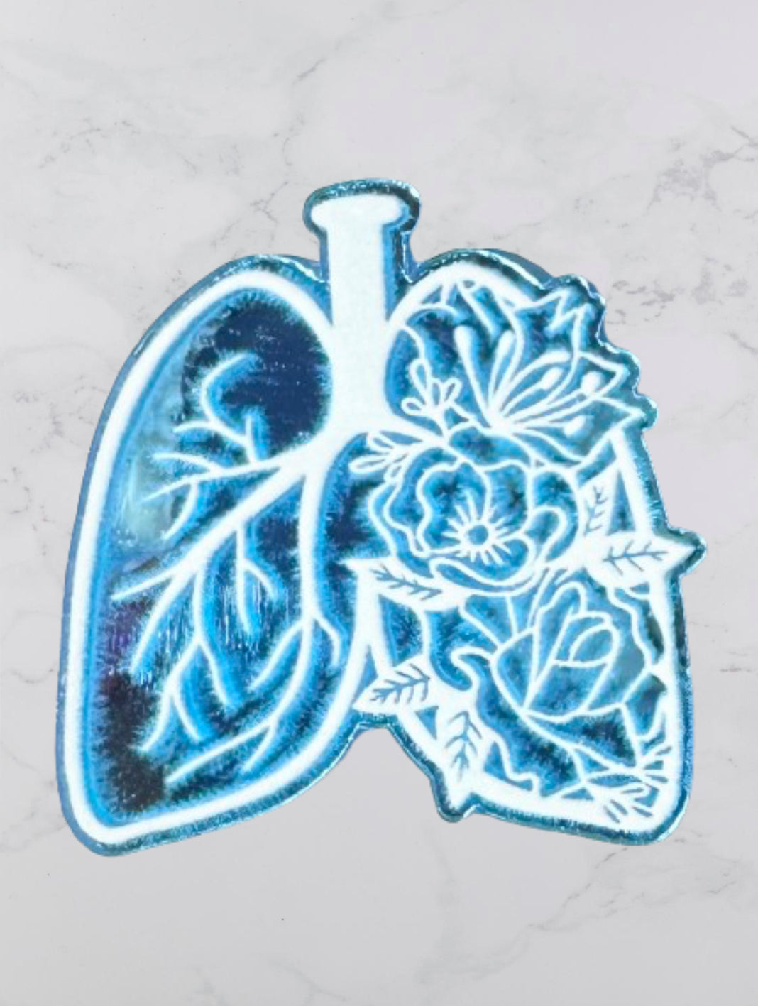 Mirrored Blue Lungs Acrylic Flatback