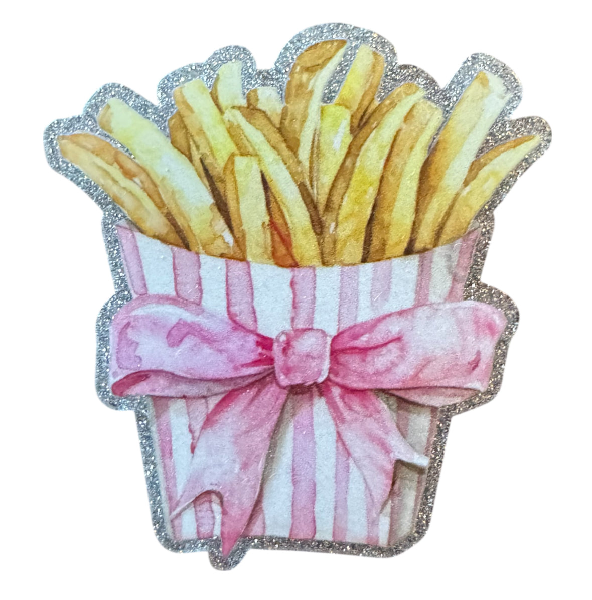 French Fries With Bow Acrylic Flatback