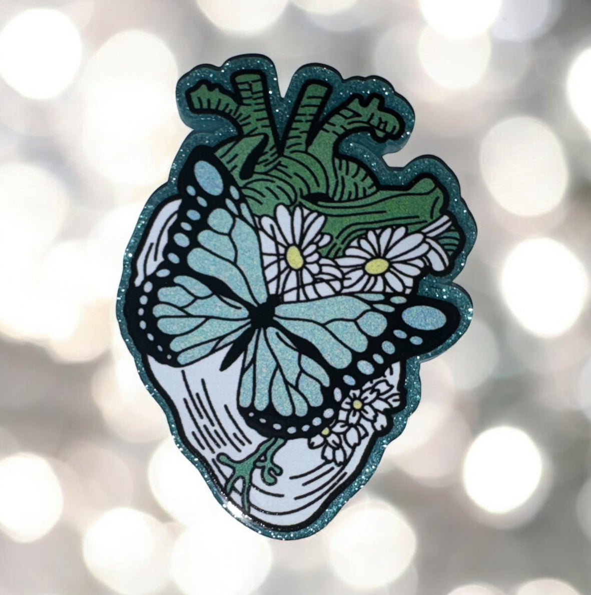 Butterfly Heart Acrylic Flatback