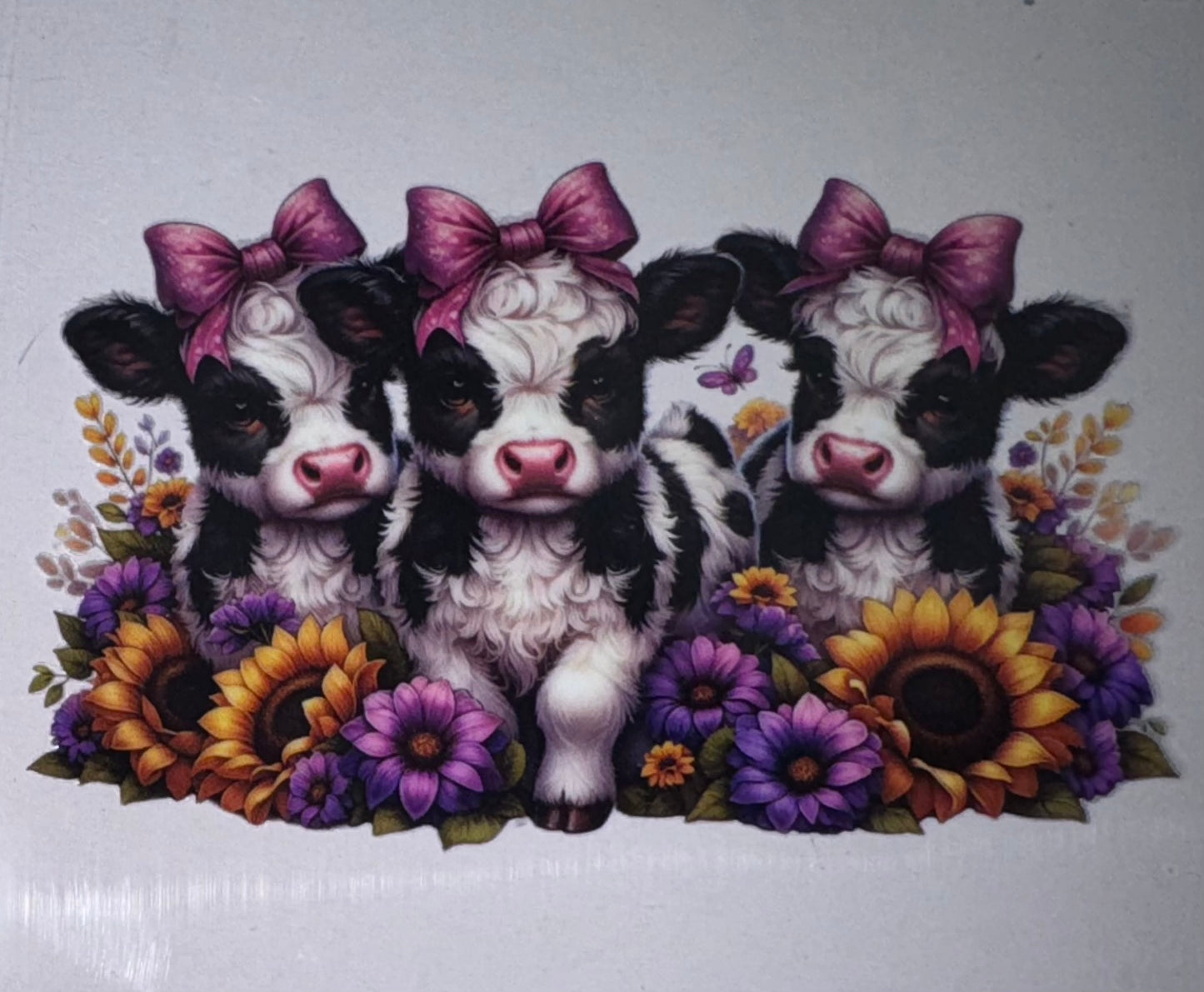 Purple Bow Cow Decal