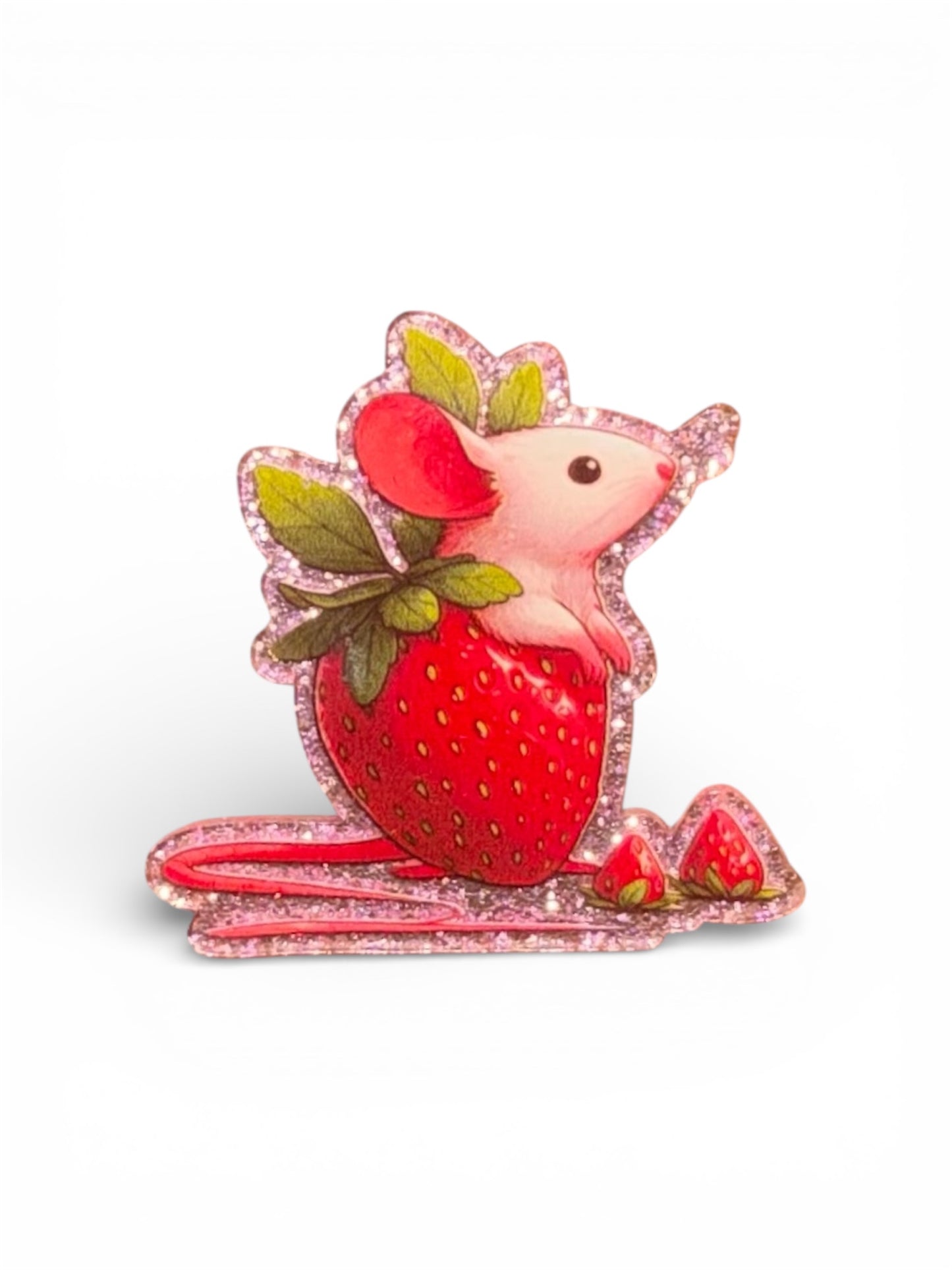 Strawberry Mouse Acrylic Flatback