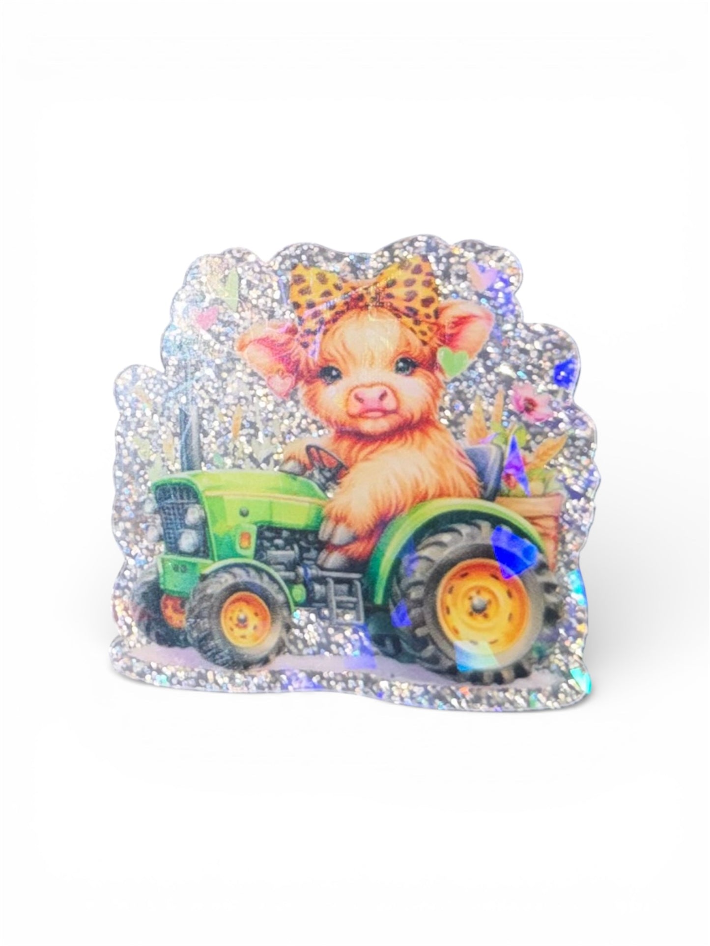 Cow On Tractor Acrylic Flatback