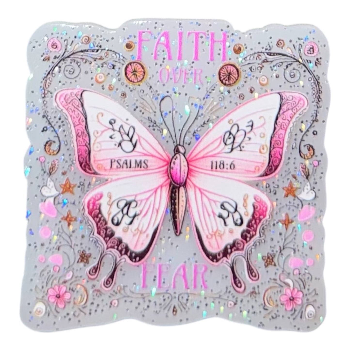 Faith Over Fear Butterfly Acrylic Flatback