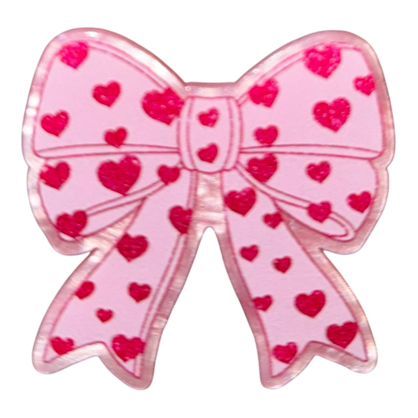 Hearts Bow Acrylic Flatback