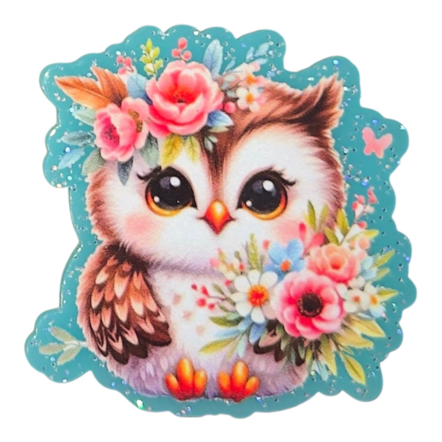 Floral Owl Acrylic Flatback