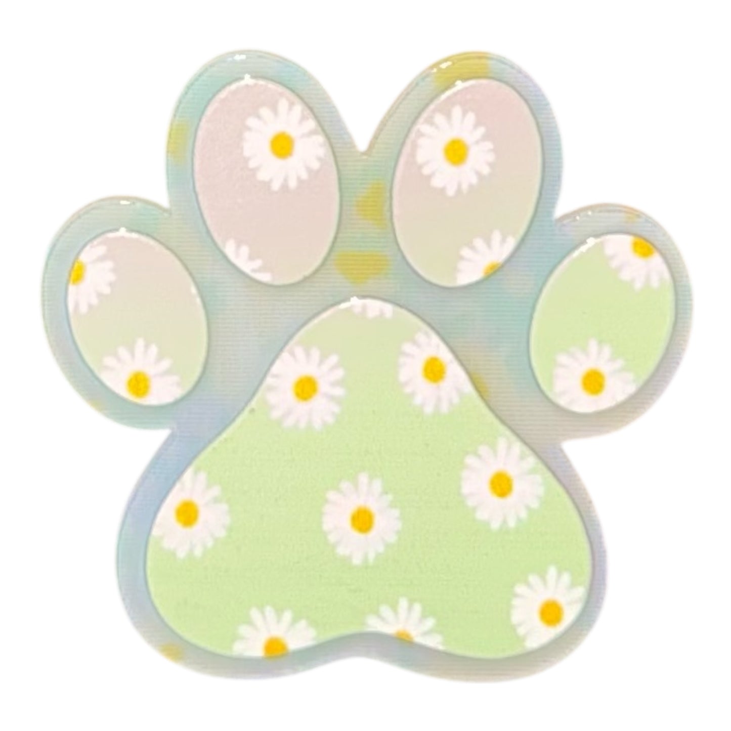 Floral Paw Print Acrylic Flatback