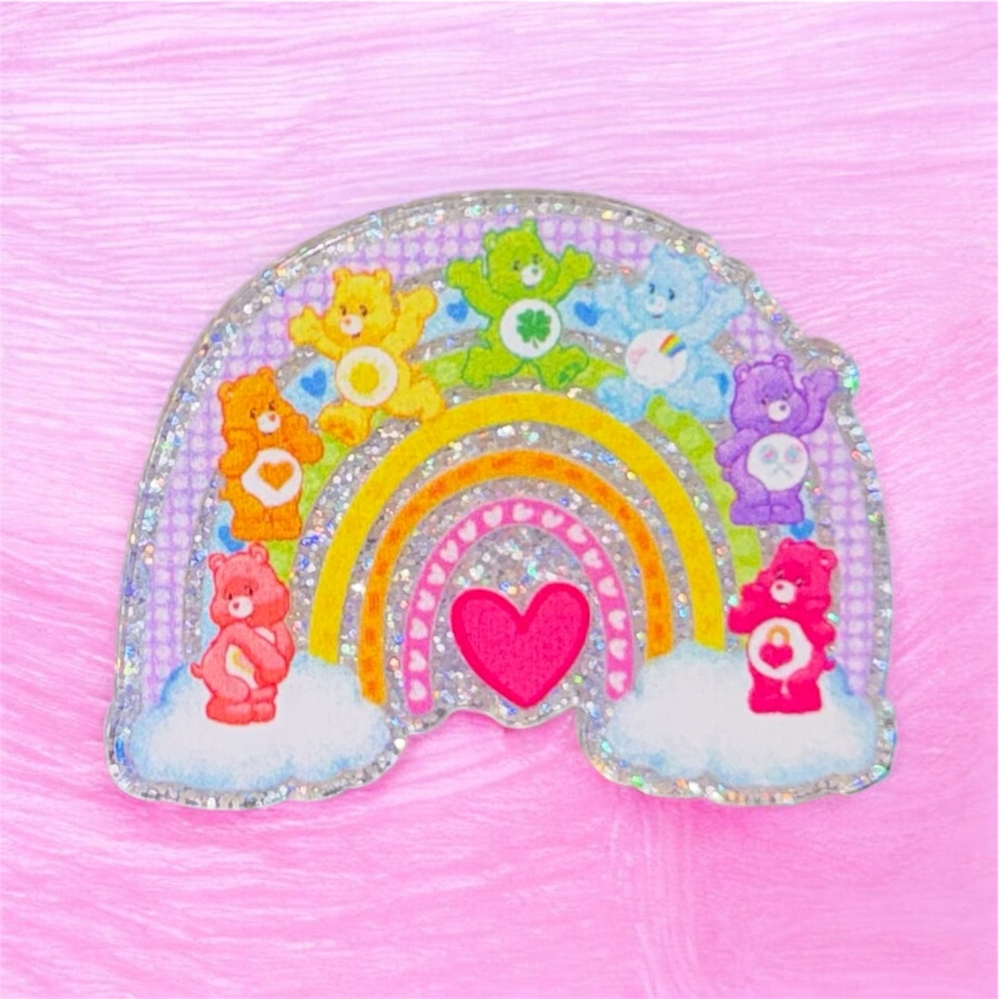 CARING BEAR RAINBOW ACRYLIC FLATBACK