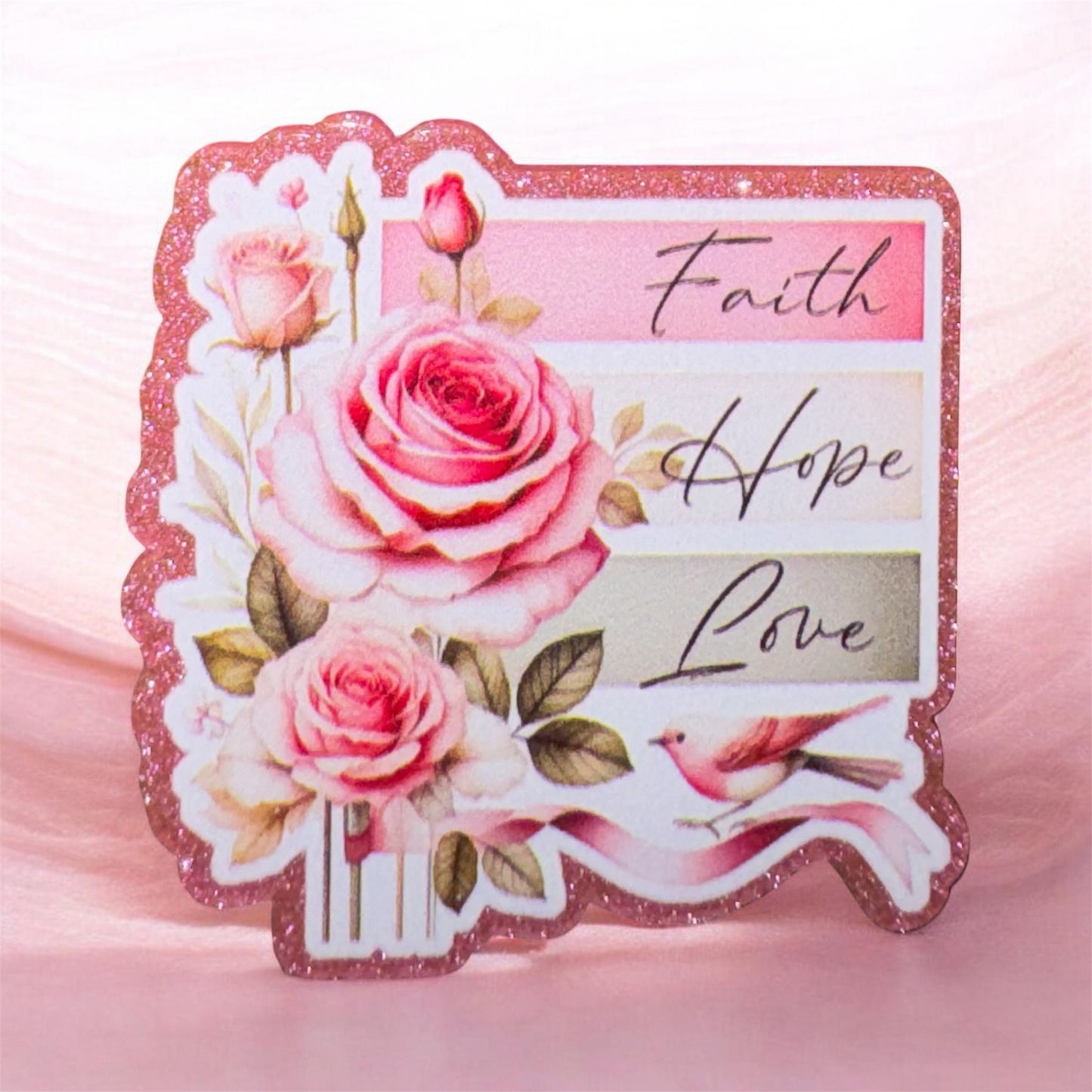 Faith Hope Love Acrylic Flatback