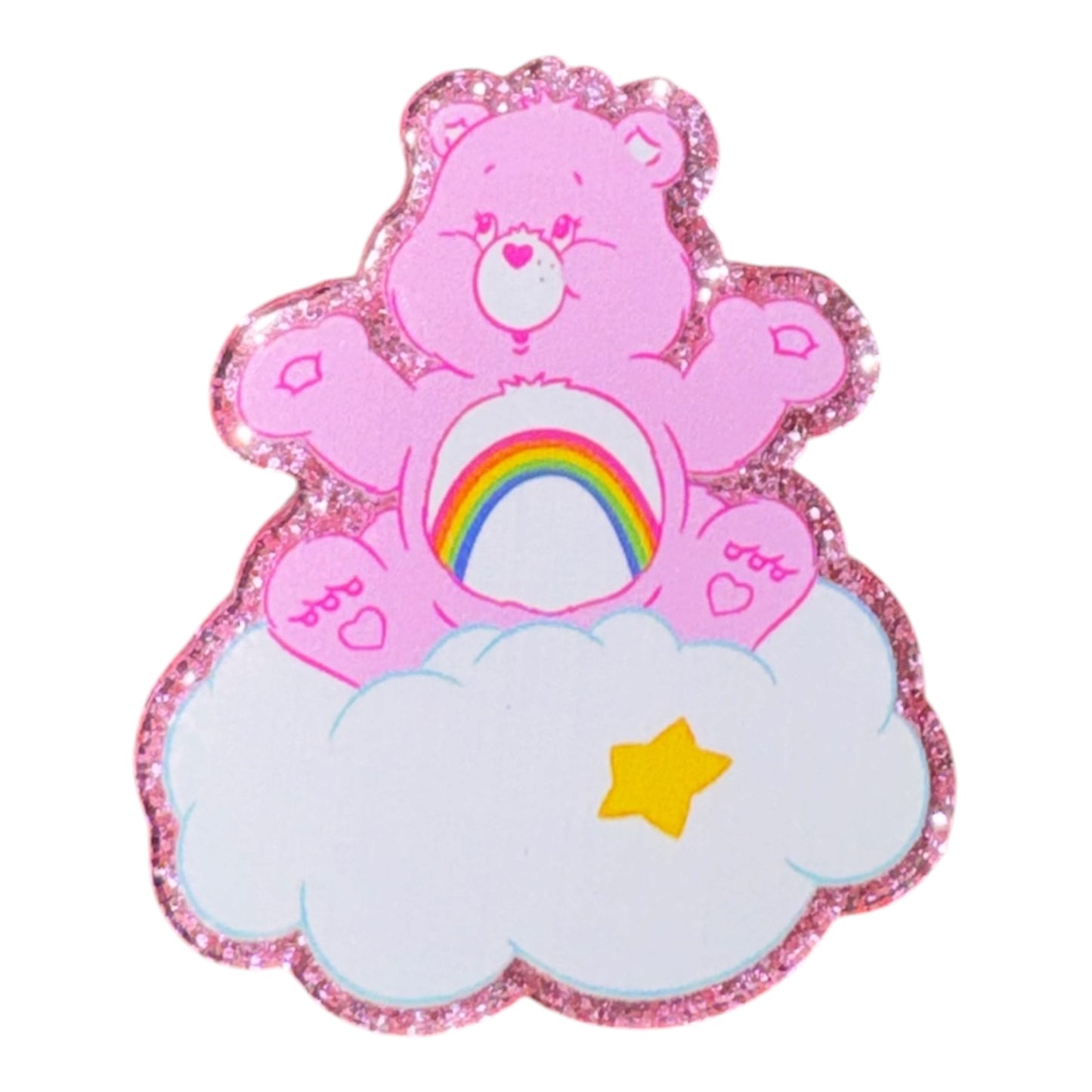 Pink Rainbow Bear Acrylic Flatback