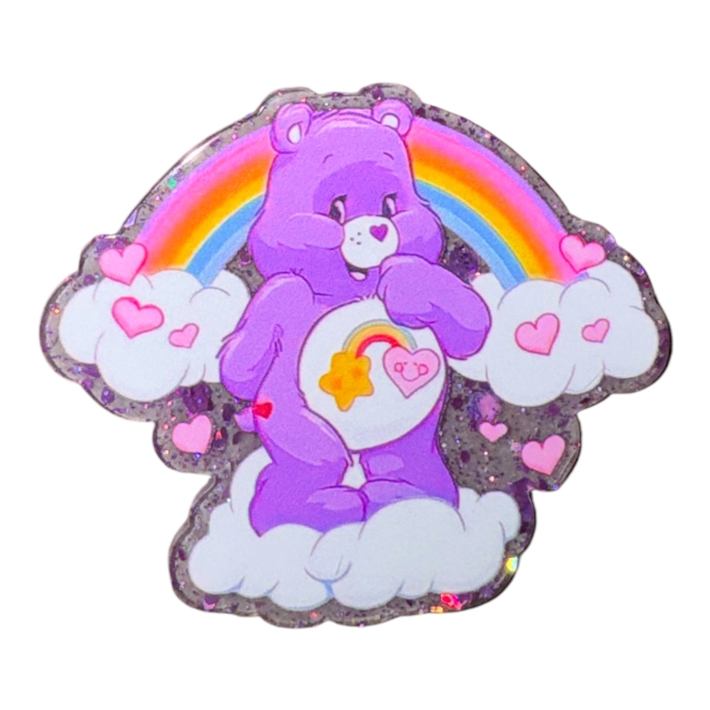 Purple Rainbow Bear Acrylic Flatback