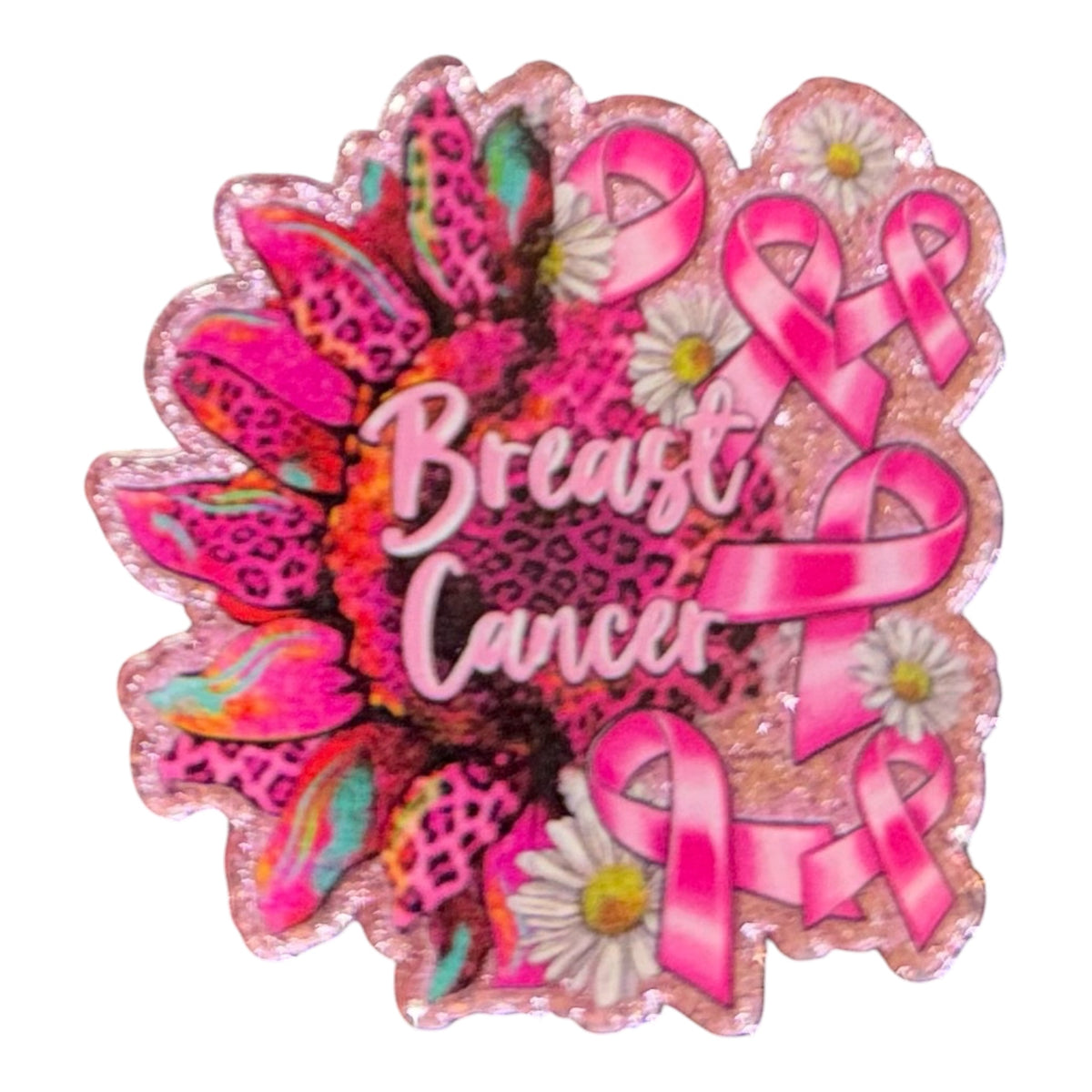 Breast Cancer Faith Shaker Acrylic Flatback
