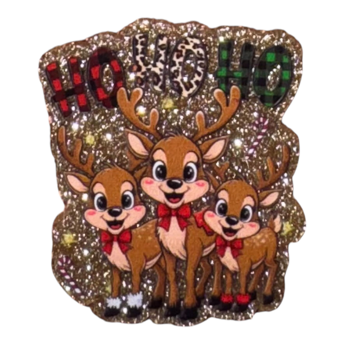 Ho Ho Ho Reindeer Acrylic Flatback