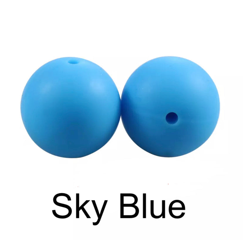 Sky Blue Silicone Beads