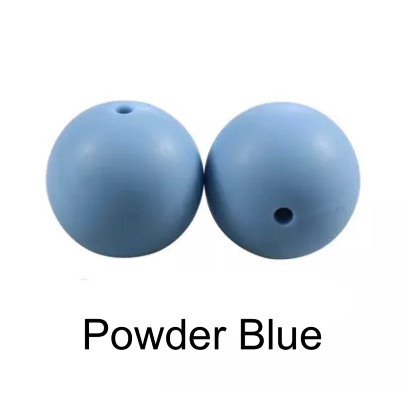 Powder Blue Silicone Beads