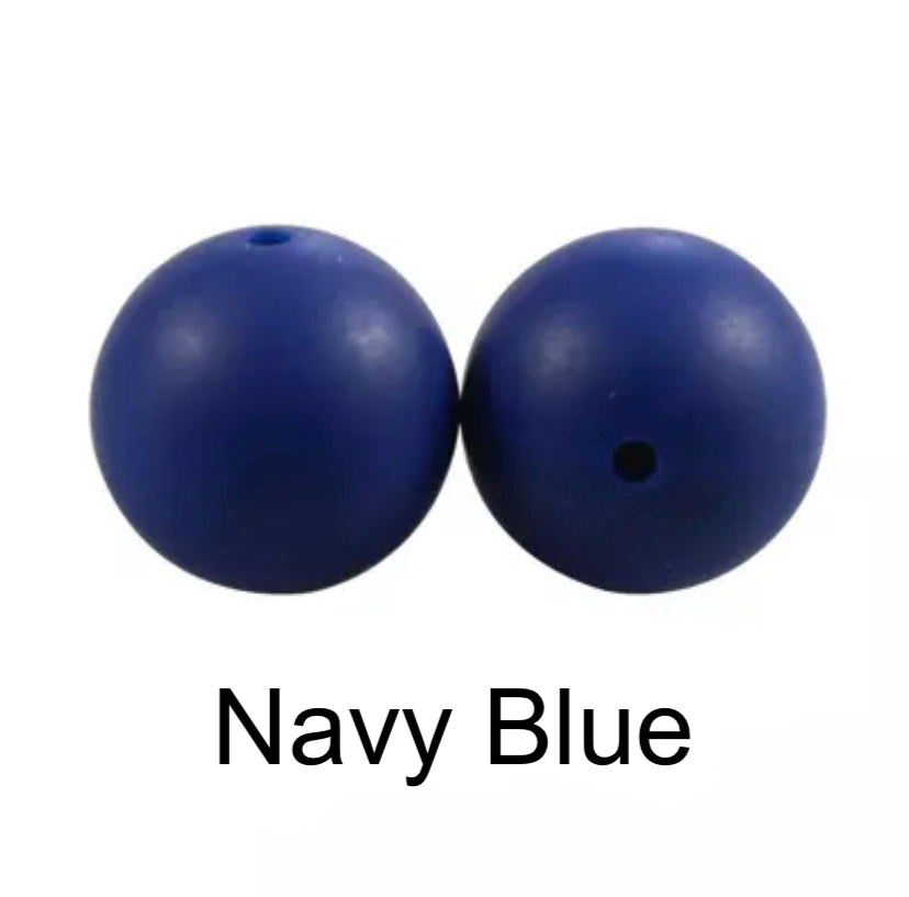 Navy Blue Silicone Beads