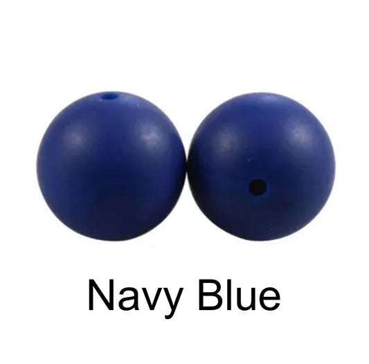 Navy Blue Silicone Beads