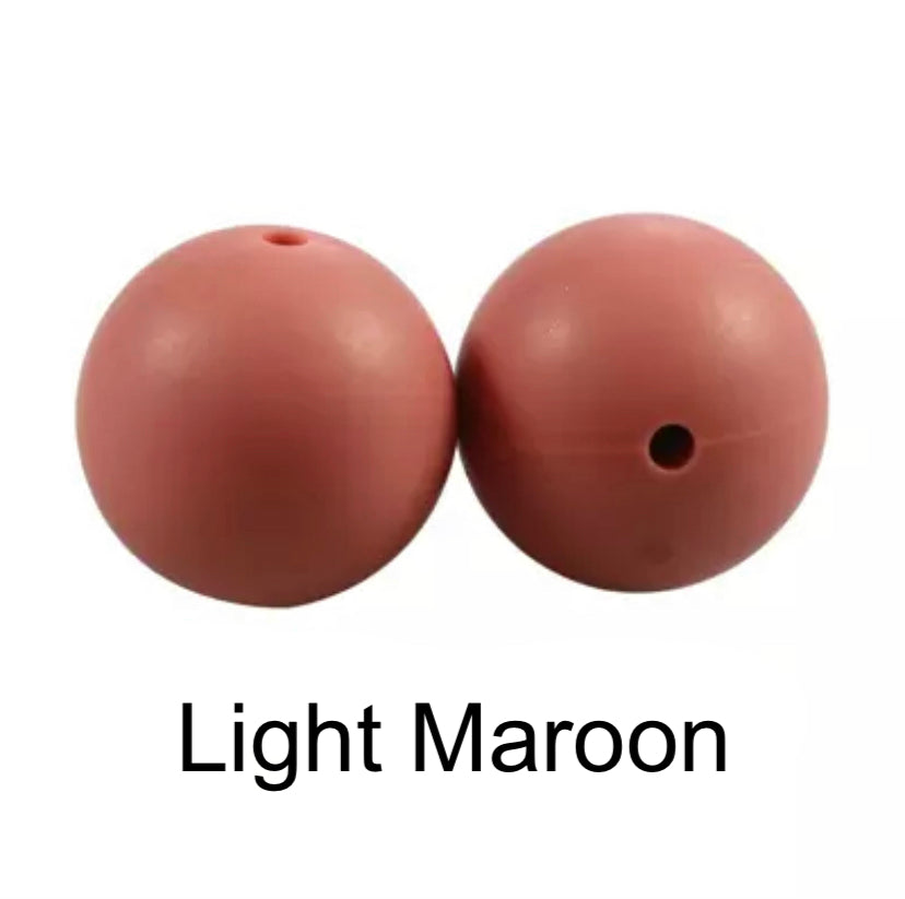 Light Maroon Silicone Beads