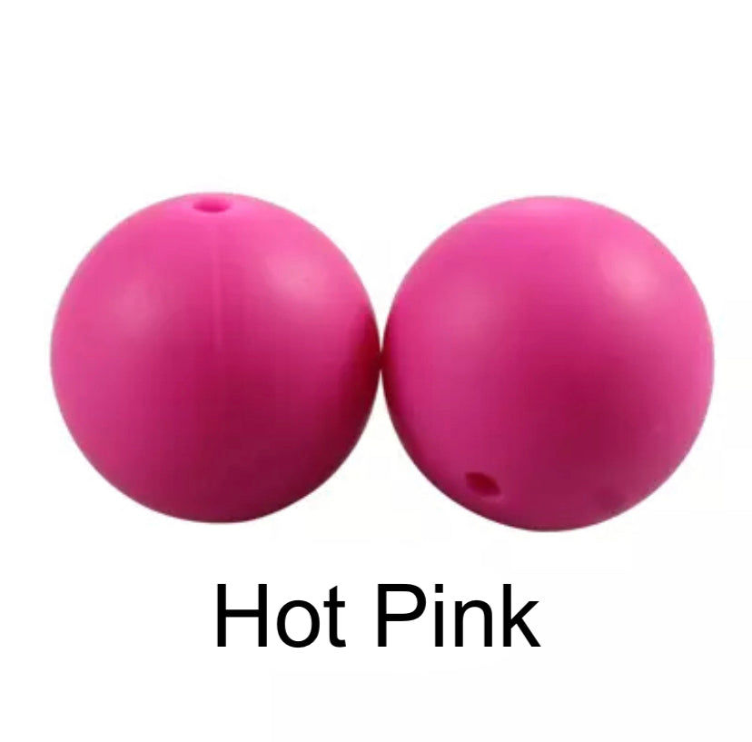 Hot Pink Silicone Beads
