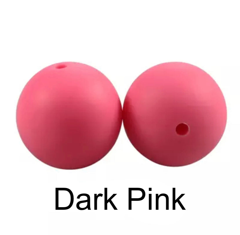 Dark Pink Silicone Beads