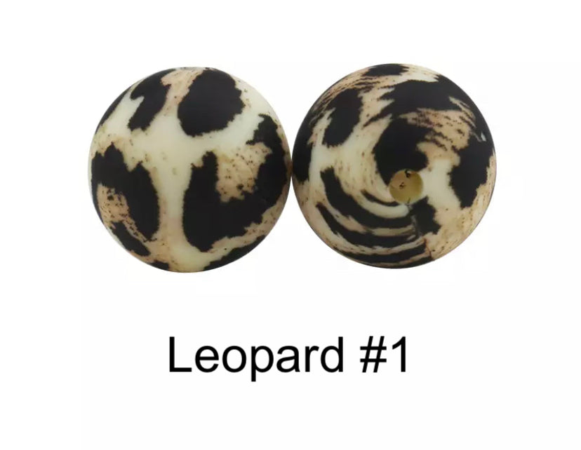 Leopard Print Silicone Beads