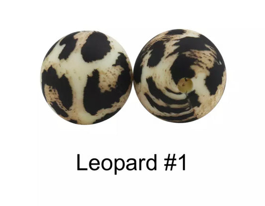 Leopard Print Silicone Beads