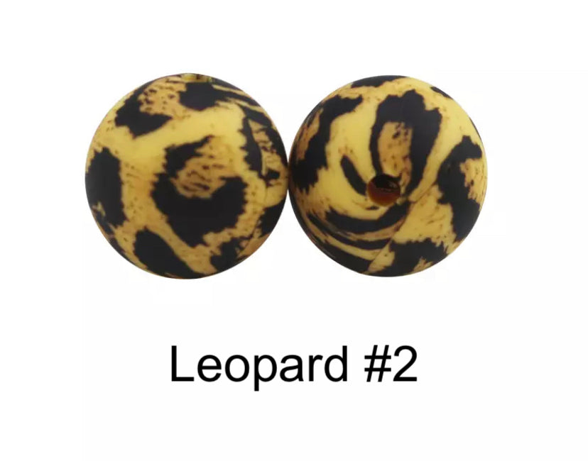 Leopard Silicone Beads