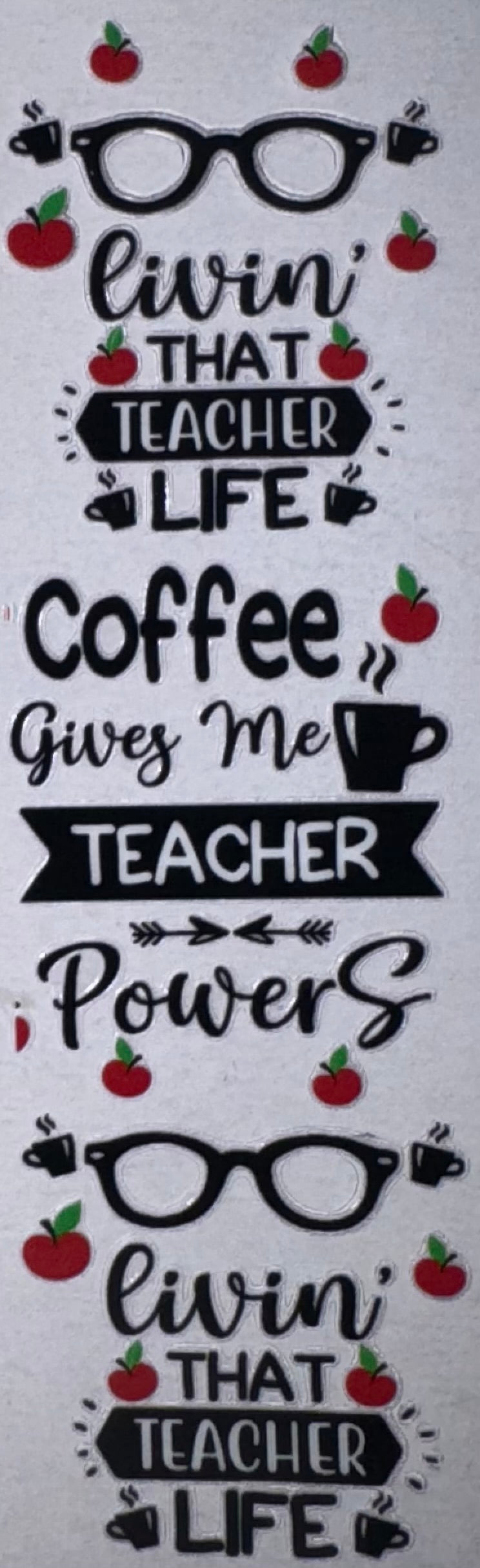 Coffee Gives Me Teacher Powers UV DTF Pen Wraps