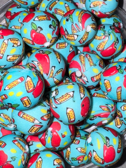 Teacher Silicone Printed Beads
